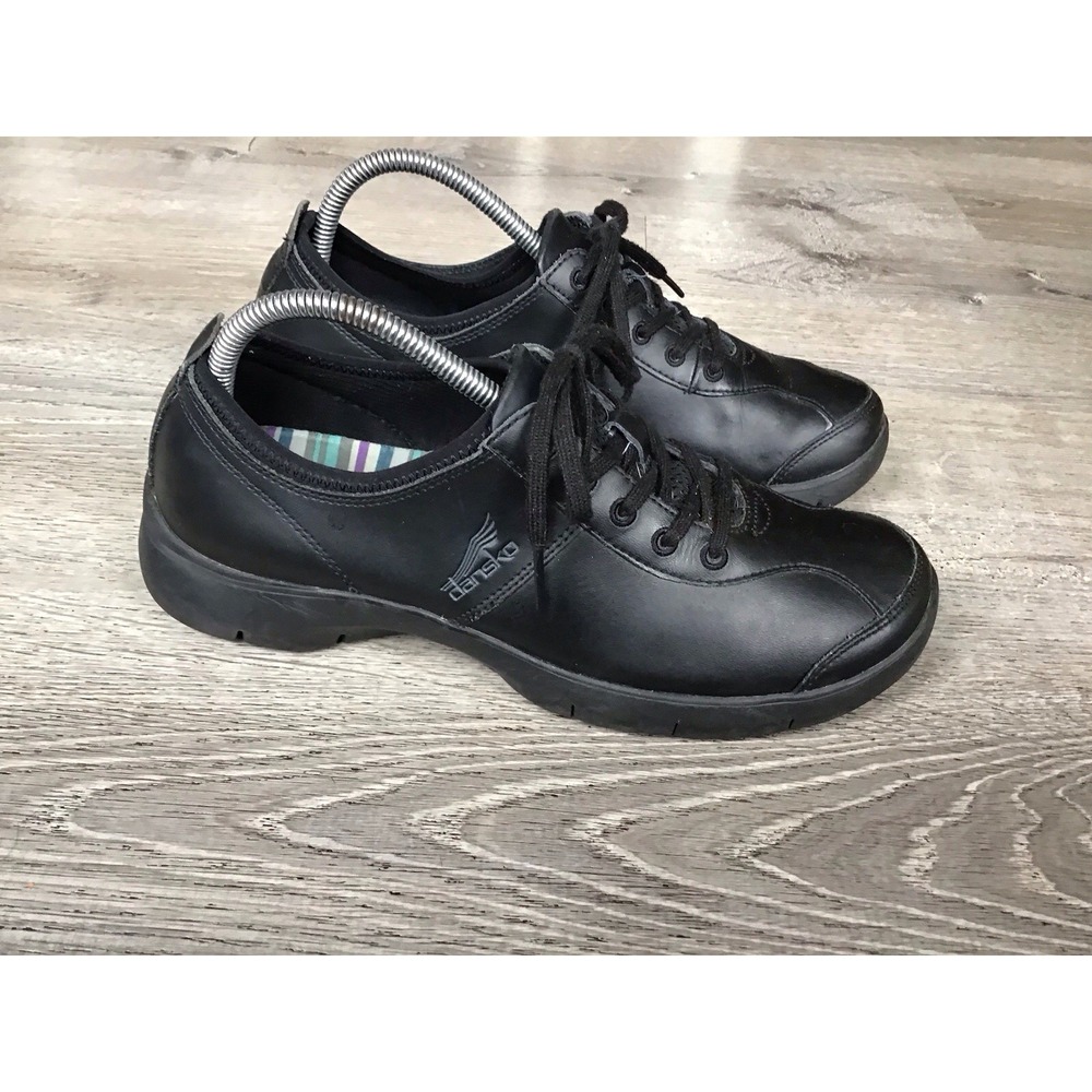 Dansko Elise Black Leather Oxford Work Shoes Womens 40 EUR 9.5-10 US 4401020200